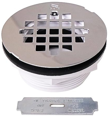 Westbrass D206P-26 PVC Shower Drain Set, Polished Chrome