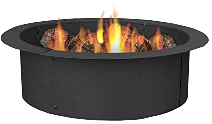 Sunnydaze Outdoor Fire Pit Ring - Heavy-Duty Round Steel Fire Ring Insert - DIY Above or In-Ground - 33-Inch Outer/27-Inch Inner Diameter