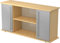 bümö® Büro Sideboard | Aktenregal mit Stauraum für Ordner, Bücher und Material | Büromöbel | in 14 Dekoren (Ahorn/Silber)