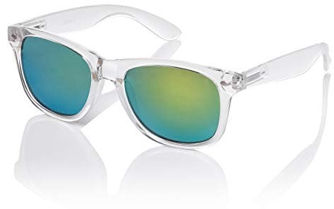 Ultra Clear Frame Sunglasses - with Green Sunset Lenses Adults Classic Retro Sunglasses Women Man Transparent Glasses Fashion Glasses UV400 Protection Mirror Clear Glasses