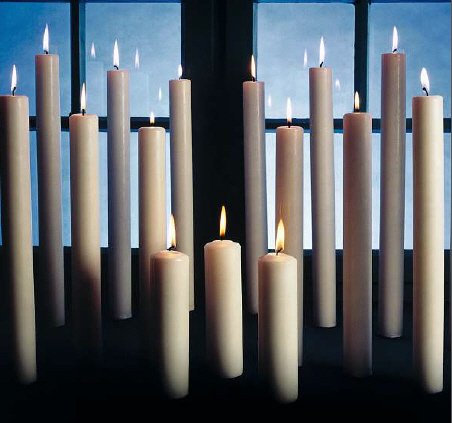 300/35 mm 4 Pezzi candele liturgiche, Cero in 10% cera d'api