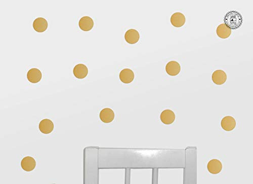 Wandtattoo 24 Punkte 4,5 cm, schimmern metallisch matt Kreise dots Vinyl Konfetti gold silber kupfer, Farbe:goldfarben