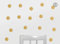 Wandtattoo 24 Punkte 4,5 cm, schimmern metallisch matt Kreise dots Vinyl Konfetti gold silber kupfer, Farbe:goldfarben