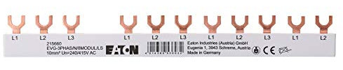 Eaton 215660 Phasenschiene, 3Ph, 10qmm, Gabel, 4+8TE