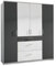 Wimex Kleiderschrank/ Drehtürenschrank Click, 4 Türen, 2 große, 1 kleine Schublade, (B/H/T) 180 x 199 x 58 cm, Weiß/ Absetzung Anthrazit