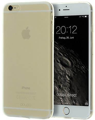 doupi PerfectFit Schutzhülle für iPhone 6 Plus / 6S Plus (5,5 Zoll), Staubschutz eingebaut mit Staubstöpseln Matt Clear Schutz Hülle Schale Bumper Case Cover, weiß