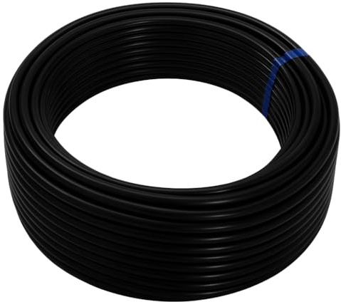 Fittingstore - Polyethylen-Schlauch PL 50 Meter – Druckluftschlauch Pneumatikschlauch Polyurethane Druckluft Wasser Schlauch flexibel 4/2mm, 6/4mm, 8/6mm, 10/8mm, 12/10mm 14/10mm (8 x 6 mm, Schwarz)