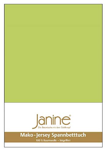 Janine Spannbetttuch 5007 Mako Jersey 90/190 bis 100/200 cm apfelgrün Fb. 56