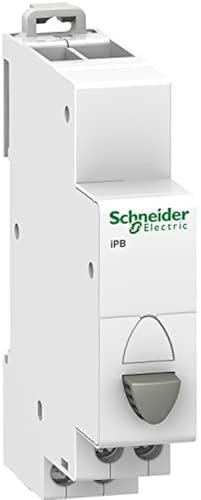 Schneider Electric A9E18033 Acti 9 iPB Simple Gris Pulsadores, 1NO-1NC, 82mm x 18mm x 71.5mm, Blanco