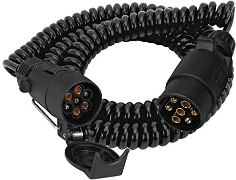 OROK - Prolongateur 7 Broches mâle/Femelle pour Prise remorque, rallonge remorque 7 Broches - 1 pièce - Plastique - Convient à Tous Types de véhicules - Accessoires universels pour remorque