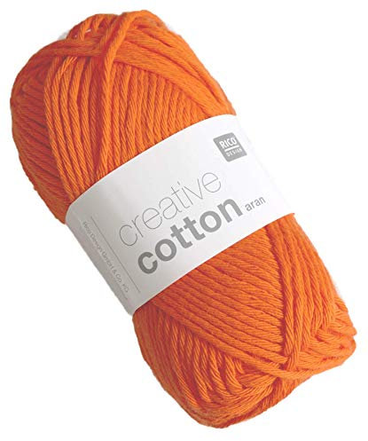 50 g Creative Cotton Aran cotton crochet, 85 m run length, ball Fb. 74 orange