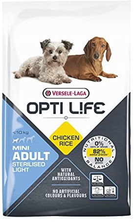 VERSELE-LAGA - Opti Life Adult Light Mini - Trockenfutter für Hunde mit Übergewicht - Kleine Rassen - 7,5kg