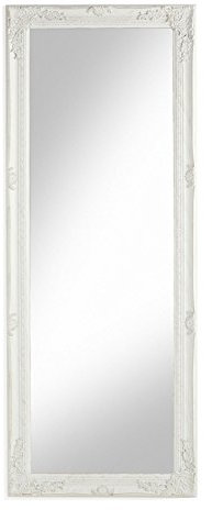 Montemaggi - Miroir mural avec cadre rectangulaire en bois blanc 55x5x142 cm bianco