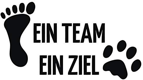 kleb-Drauf | 1 EIN Team EIN Ziel | Schwarz - glänzend | Autoaufkleber Autosticker Decal Aufkleber Sticker | Auto Car Motorrad Fahrrad Roller Bike | Deko Tuning Stickerbomb Styling Wrapping