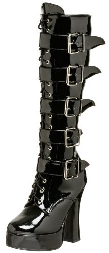 Pleaser Electra-2042 Damen Stiefel, Schwarz (schwarzer Lack), 36 EU