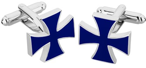 TEROON Manschettenknöpfe Eisernes Kreuz blau
