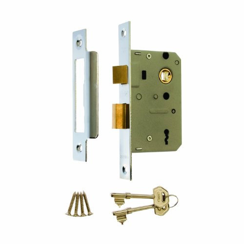 Era 473-61 2.5-inch/ 64mm 3 Lever Sashlock - Chrome Effect, Grey