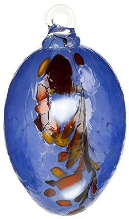 Handgefertigtes Osterei aus Glas, Marine