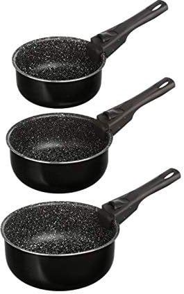 JJA 135112 CASSEROLES 16/18/20CM PIERRE + POIGNEES AMOVIBLES, Autre Black