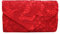 PB-SOAR Elegant Damentasche Clutch Abendtasche Brauttasche Umhängetasche Handtasche mit Spitze, 8 Farben auswählbar (Rot)