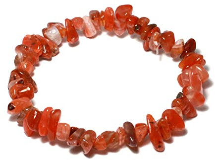 CrystalAge Carnelian Gemstone Chip Bracelet