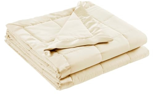 Madison Park Down Alternative King Size Blanket for Bed, Satin Trim, Cream