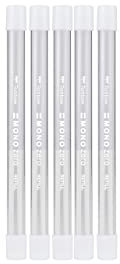 Tombow Mono Zero 57307 Ersatz-Radiergummi, runde Spitze, 5 Packungen