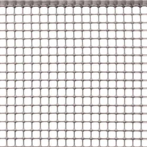 TENAX Filet en Plastique Quadra 10 Argent 0,50x5 m, Filet de Protection Multi-Usages pour Balcons, Terrasses, Portails et Clôtures