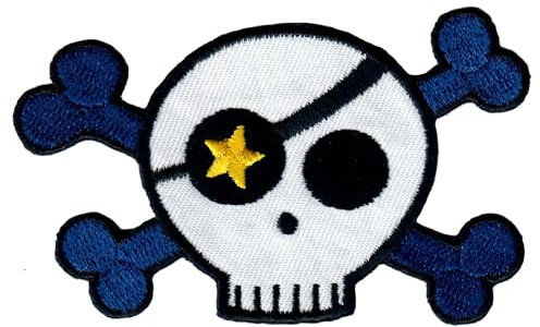 PatchMommy Pirat Totenkopf Patch Aufnäher Applikation zum Aufbügeln Bügelbild - für Kleidung Jeans Jacken Kinder Baby