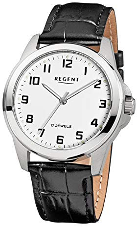 REGENT Herrenarmbanduhr Leder Handaufzug F819