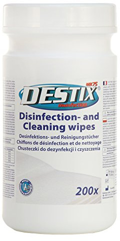 DESTIX MK75 200 Stück Desinfektionstücher (215 x 215 mm) in Jumbo-Spenderbox, für die Reinigung in der Praxis