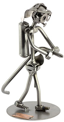 Steelman24 I Omini di Viti Vigile del Fuoco con Manichetta I Idee Regalo Originale I Soprammobili in Metallo I Modellino