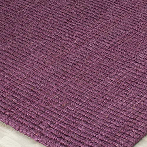 SAFAVIEH Area Rug 3x5 - Natural Fiber Collection - Purple, Handmade Jute, Farmhouse Style, Chunky Textured Thick Pile (NF447B)