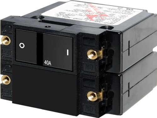 Blue Sea Systems Interruttore Automatico bipolare 40A a bilanciere Piatto Serie A