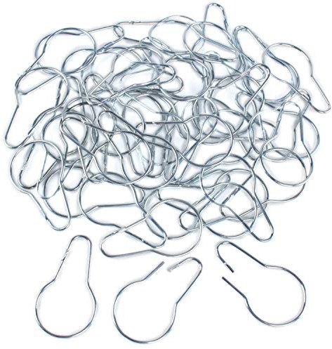 Super Z Outlet Silver Metal Shower Curtain Style Hanging Clip Chain Hooks Sorting & Organizing (50 Pieces)