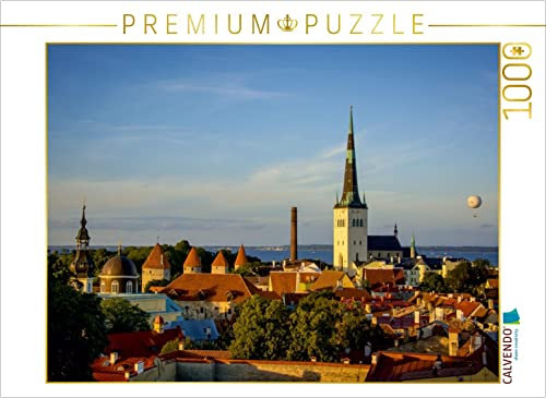 CALVENDO Puzzle Blick über die Dächer der unteren Altstadt mit St. Olaikirche 1000 Teile Lege-Größe 64 x 48 cm Foto-Puzzle Bild von Marcel Wenk Wenk, Marcel