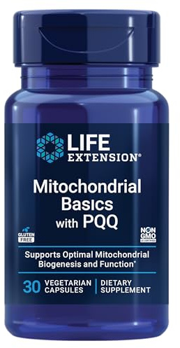 Life Extension Mitochondrial Basics with PQQ, L-Taurine, R-lipoic Acid, foundational Supplement for Cellular Energy Production, Brain and Heart Health, Gluten-Free, Non-GMO, Vegetarian, 30 Capsules