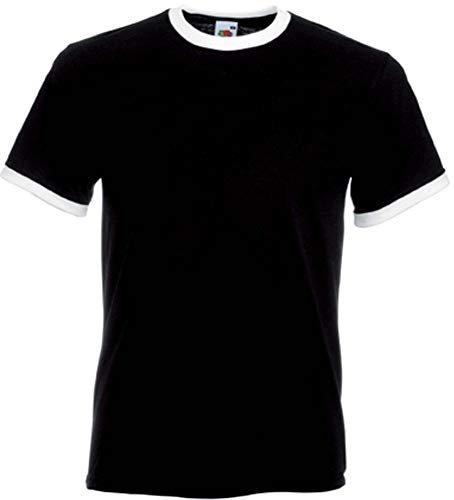 Fruit of the Loom T-Shirt Ringer Tee Mehrfarbig Black/White M