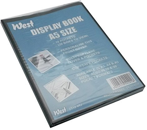 West A5 Display Book containing 10 fixed display sleeves