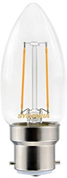 Sylvania Toledo Retro Candle LED Lamp, 250lm Luminous Flux, B22 Cap/Base, Clear Finish, 2 W, Homelight