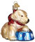 Old World Christmas Christbaumschmuck: Hunde-Kollektion, Glasornamente für Weihnachtsbaum Labrador-Welpe 2x3 Glitzergoldfarben