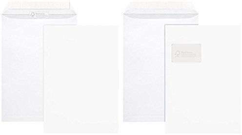 Elepa - rössler kuvert 30022374 Umweltschutz-, Umweltschutzfenstertaschen, Bio Top 3-Taschen Versandtasche C4 HK 100g weiß