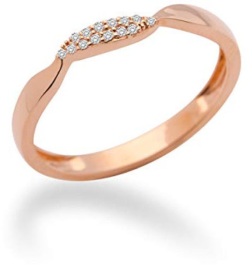 Miore Damen-Ring 9 Karat (375) Rotgold mit 14 Diamant Brillanten 0.05ct