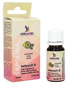 Artidee CREARTEC Natürliches Seifenduftöl - Duftnote: Lemonfresh - Seifenaroma zur Herstellung von individuell duftenden Seifen, Badekugeln, uvm. - Vegan - 10 ml - Made in Germany