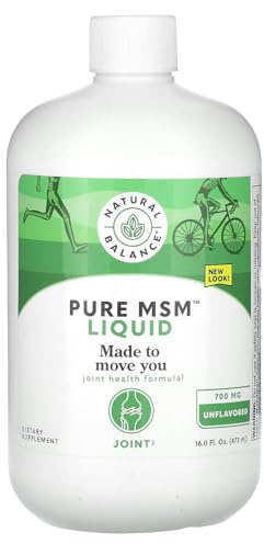 Natural Balance Pure MSM Liquid - 700 mg - Unflavored - Joint Support Supplement - Lab Verified for Purity and Potency - 60-Day Money-Back Guarantee - 48 Servings, 16 Fl. Oz.