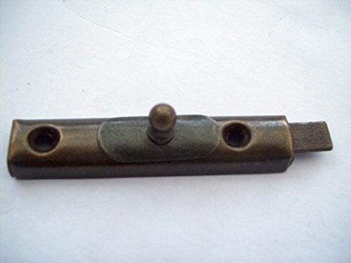IRONMONGERY WORLD® Antique Brass Vintage Retro Cupboard Door Slide Bolt Lock Latch