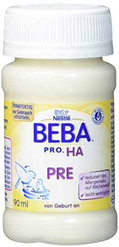 Nestlé Beba HA Pre Anfangsmilch von Geburt an trinkfertig Portionsflaschen, 32er Pack (32 x 90 ml)