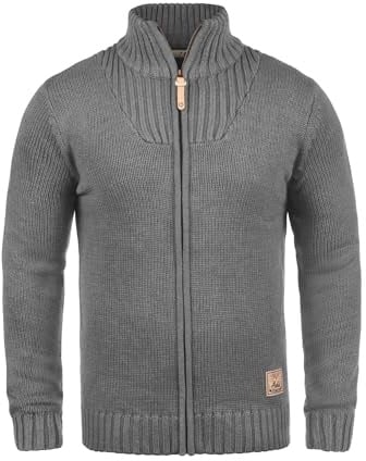 !Solid SDPoul Herren Zip-Jacke Pullover Zipper, L, Grey Melange (8236)