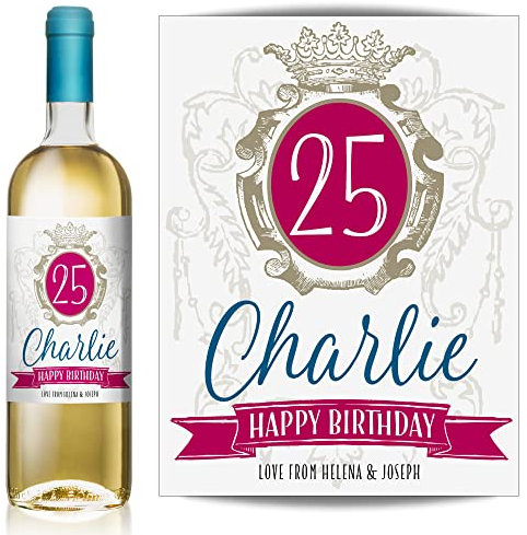 Personalised Shabby Chic Wine, Vodka, Gin, Rum, Whisky Bottle Label – Birthday, Any Occasion Gift