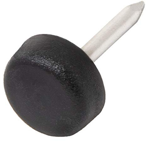 Adsamm® / 32 x patins glisseurs en plastique avec clou / noirs / Ø 10 mm / rond / pieds glisseurs en plastique à clou pour meubles, de qualité optimale de Adsamm®